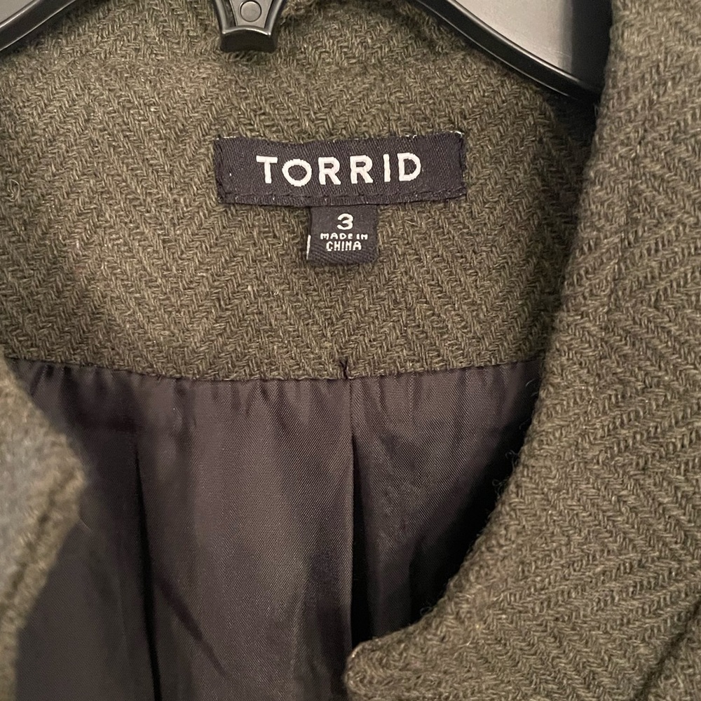 Torrid, long wool jacket